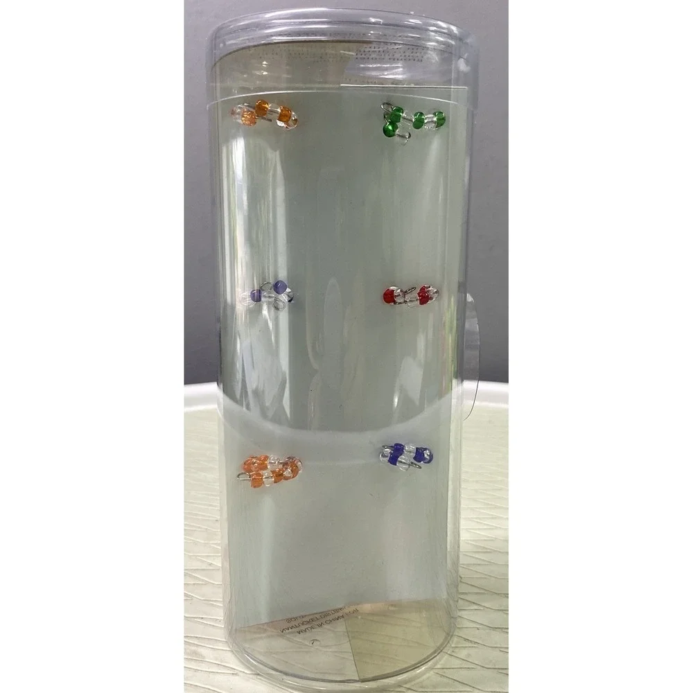 Wine Glass/Beer Mug Flower colorful Drink Markers Charms Set Of 6  NEW‎